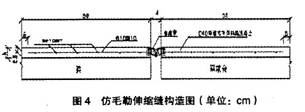 圖4 仿毛勒伸縮縫構造圖(單位：cm)