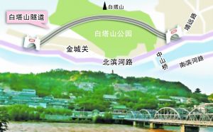 白塔山隧道線路示意圖。本報(bào)記者師向東